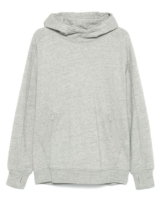 C P Company Gray Diagonal Raised Fleece Goggle Hooded Sweatshirt Clothing for men