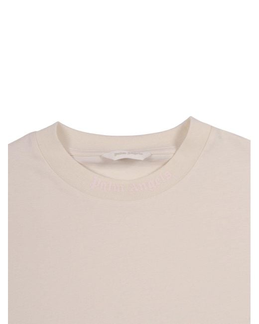 Palm Angels White Overlogo Over T Shirt S/S Girl for men