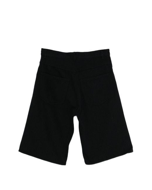 Auralee Black Silk Shorts for men