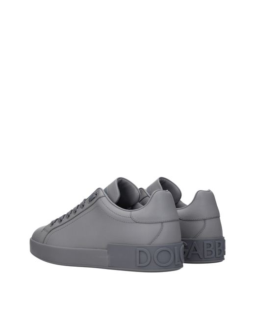 Dolce & Gabbana Gray Dolce&Gabbana Sneakers Uomo Pelle Grigio/Antracite for men