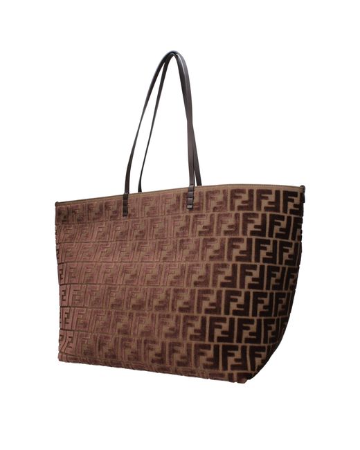 Fendi Brown Shoulder Bags Velvet/Chocolate