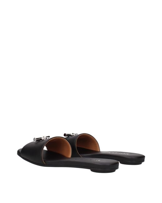 McQueen Black Alexander Mc Queen Arc Leather Sandals And Clogs