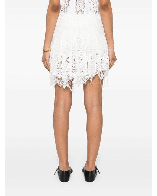 Loewe White Cotton Mini Skirt