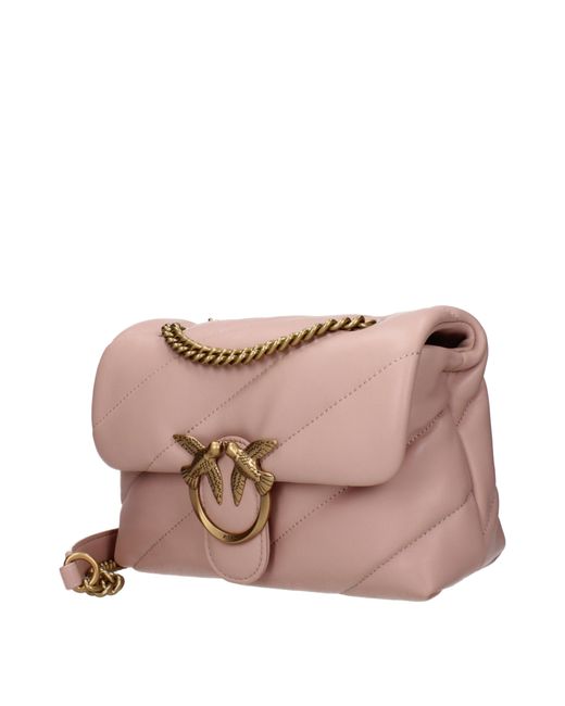 Pinko Pink Borse A Spalla Love Puff Donna Pelle Rosa/Rosa Cipria