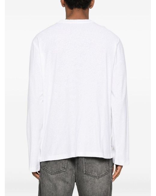 Acne Logo T-shirt in het White voor heren