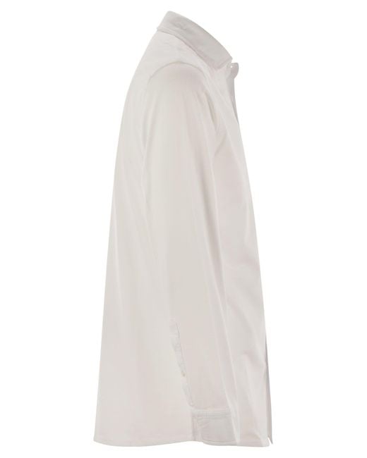 Fay White Cotton Jersey Shirt for men