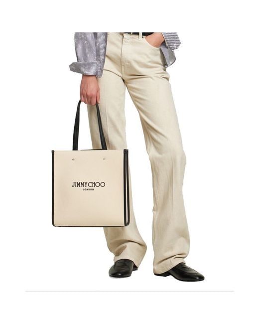 Jimmy Choo Natural Canvas Tote Bag