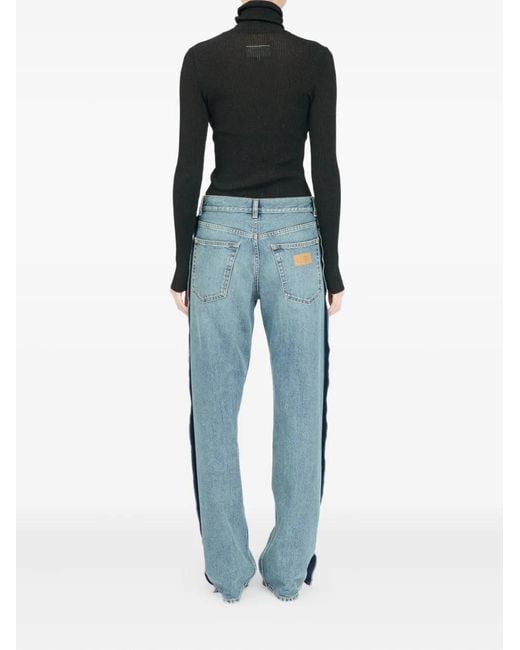 MM6 by Maison Margiela Jeans Met Vijf Zakken En Vlakken in het Blue