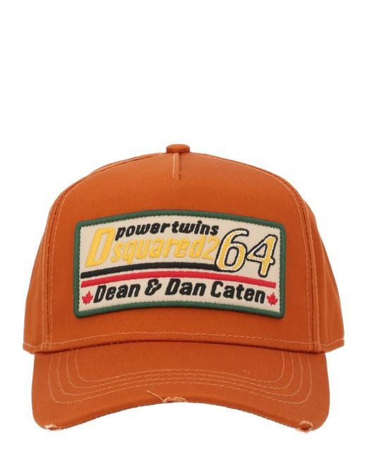 DSquared² Orange Dsquared Baseball Hat With Logo Patch for men