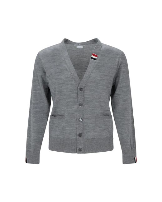 Thom Browne Gray Wool Cardigan for men