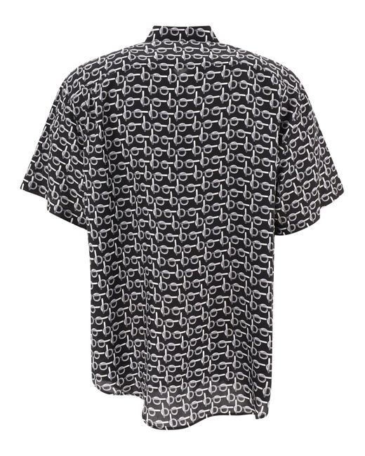 Camicia stampata da di Burberry in Black da Uomo