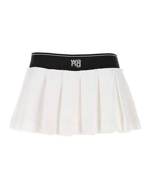 T By Alexander Wang T Van Alexander Wang 'cheerleader Pleated' Rok in het White