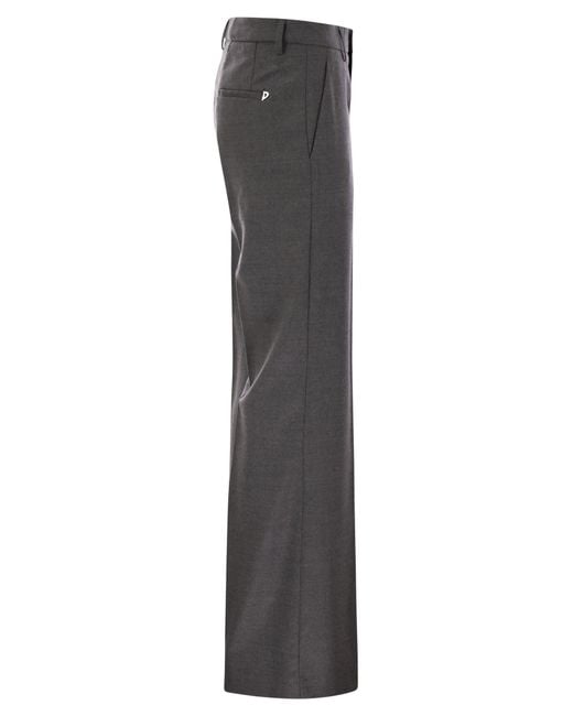 Dondup Gray Janice Wide Wool Pants