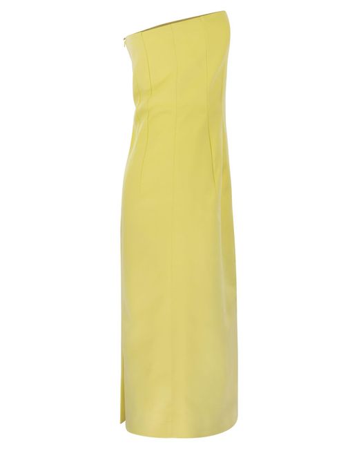 Editta Double Cotton Bustier Dress di Sportmax in Yellow