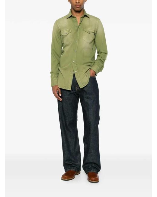 Sartorio Napoli Green Texas Shirt With Pocket