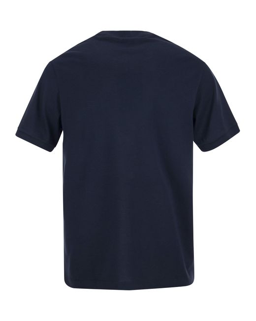 Camiseta de algodón de con logotipo impreso Paul & Shark de hombre de color Blue
