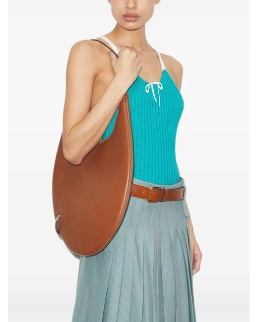 Tory Burch Brown Pierced Soft Shoulder Bag