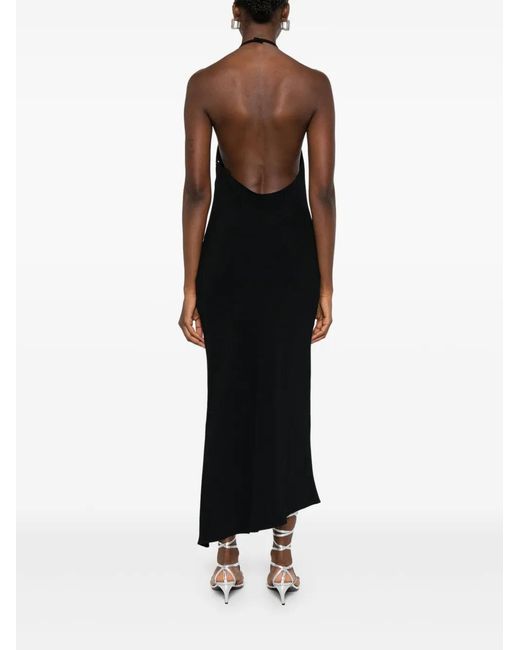 The Attico Black Halterneck Midi Dress