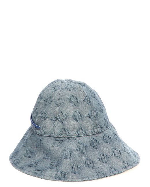 Fendi Blue Ff Canvas Hat