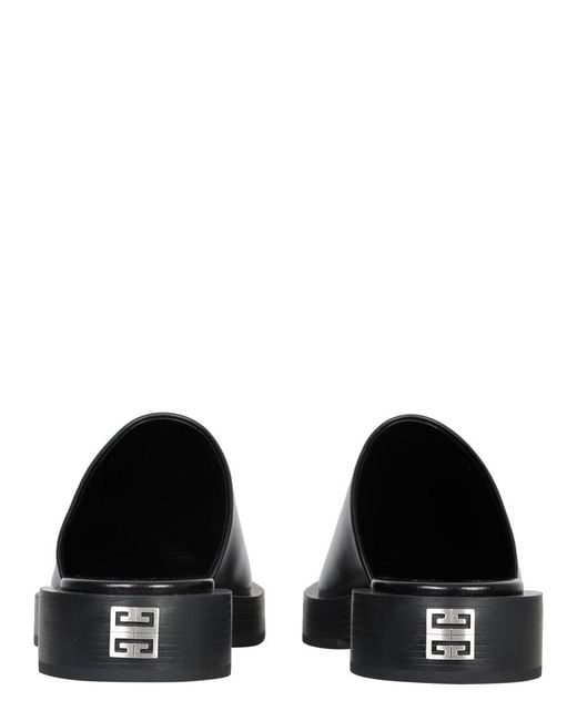 Givenchy Black Squared Leather Loafers