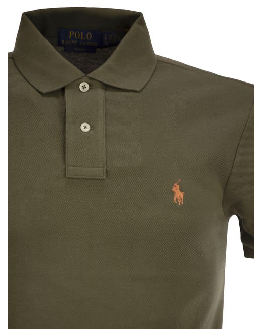 Polo Ralph Lauren Green Slim Fit Pique Polo Shirt for men