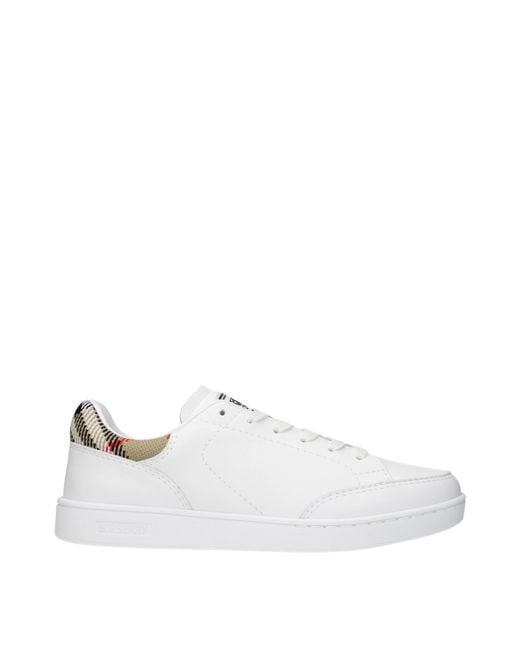 Burberry White Sneakers Leather/Sand