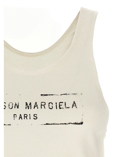 Maison Margiela White Scoop Neck Slim-Fit Tank Top