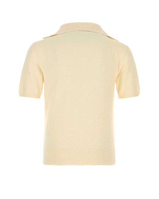 Dolce & Gabbana Natural Cream Cotton Blend Polo Shirt