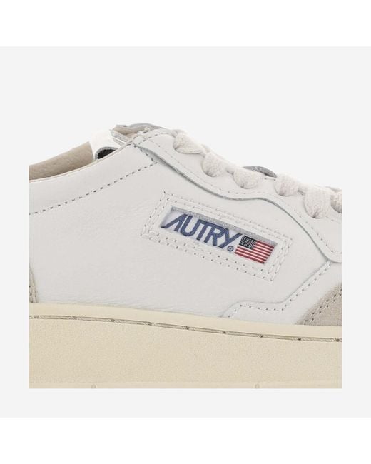 Autry White Low Top Sneakers Medalist Leather