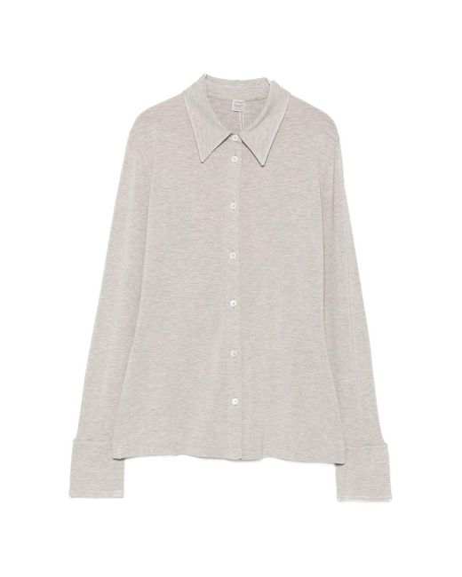 Totême White Slim Solid Shirt