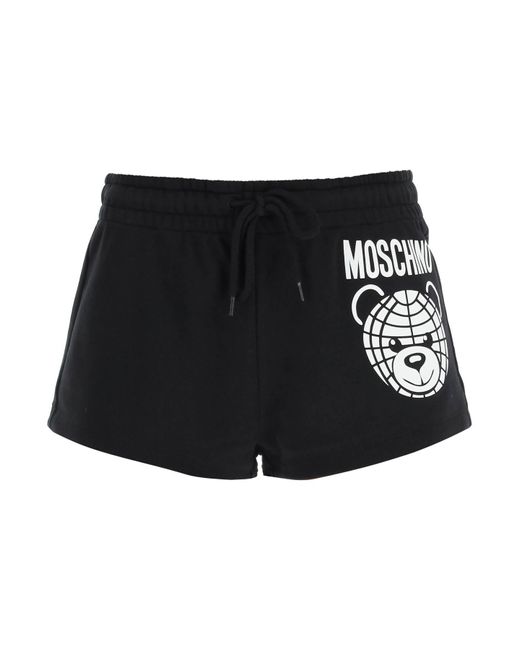 Moschino Sportieve Short Met Teddyprint in het Black