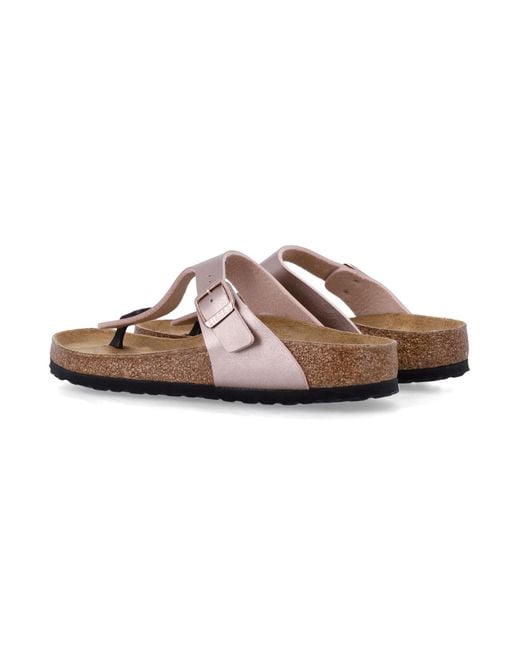 Birkenstock White Gizeh Metallic Sandals