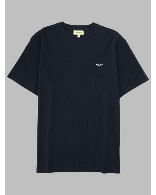 Woolrich Blue T Shirt Con Logo