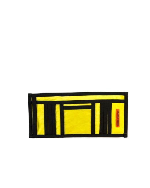 Heron Preston Yellow Cyrillic Script Logo Belt Wallet for men