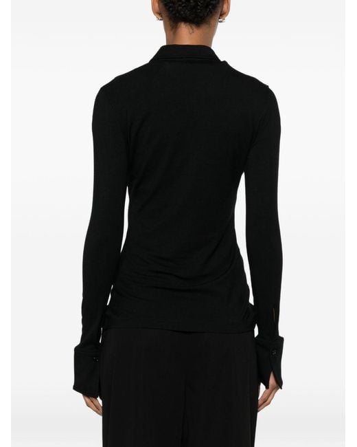 Totême Black Slim Solid Shirt