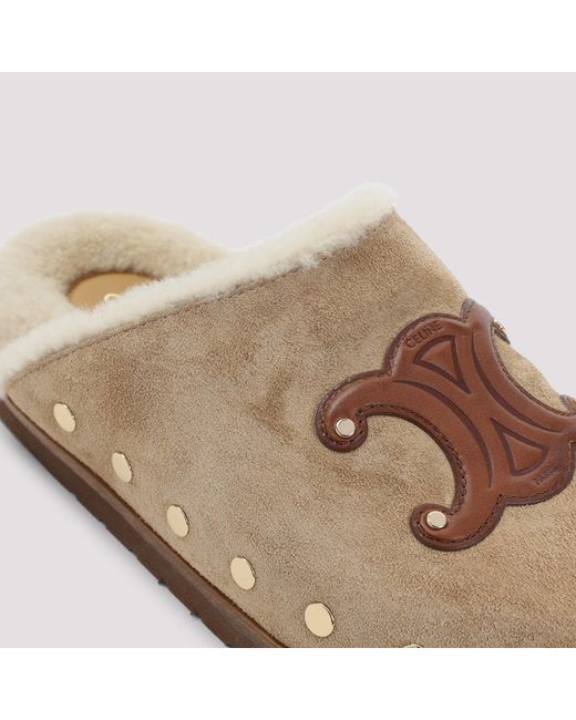 Céline Natural Triomphe Wedge 15Mm Mules