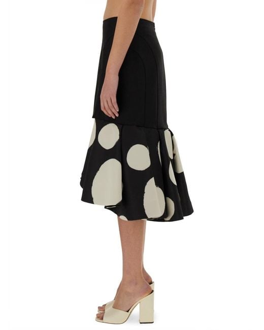 Nina Ricci Black Double-Flounce Midi Skirt