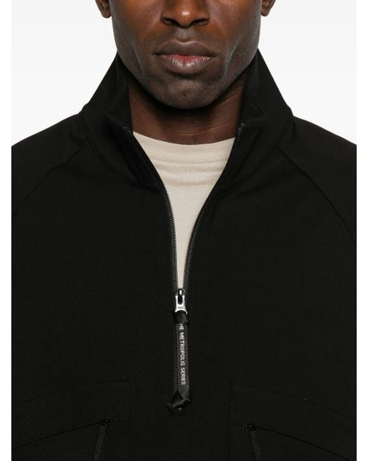 C P Company Black Sweatshirts Polo Collar for men