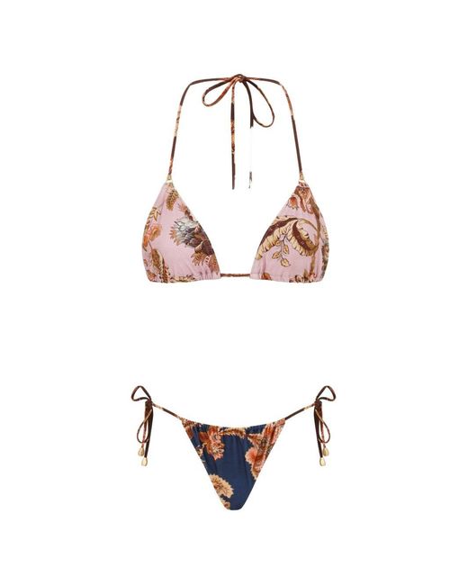 Zimmermann White Aster Triangle Bikini Set