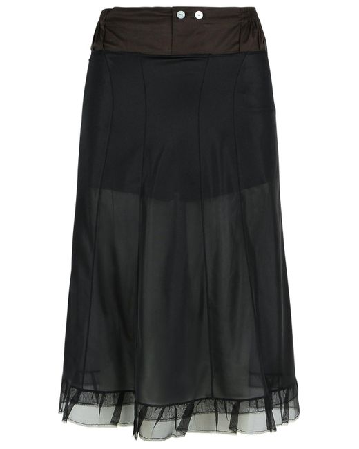 Falda de poliéster negro de Maison Margiela de color Black