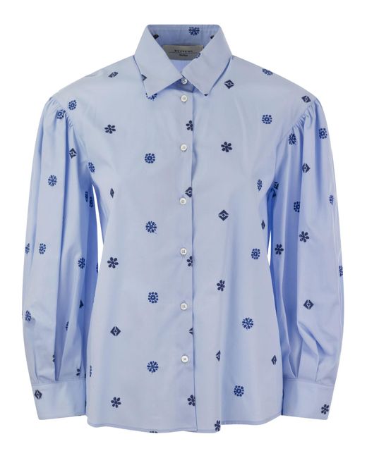 Villar Shirt in cotone ricamato di Weekend by Maxmara in Blue