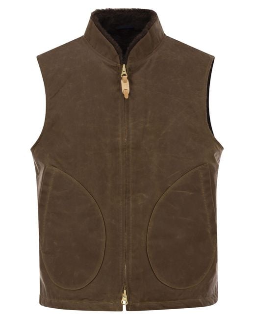 Manifattura Ceccarelli Brown Mountain Vest Velvet Waistcoat for men