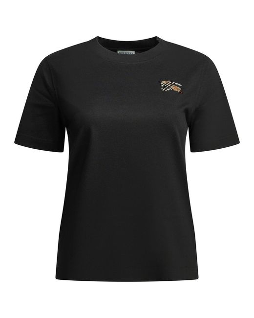 Burberry Black "Knight Check" Crewneck T-Shirt