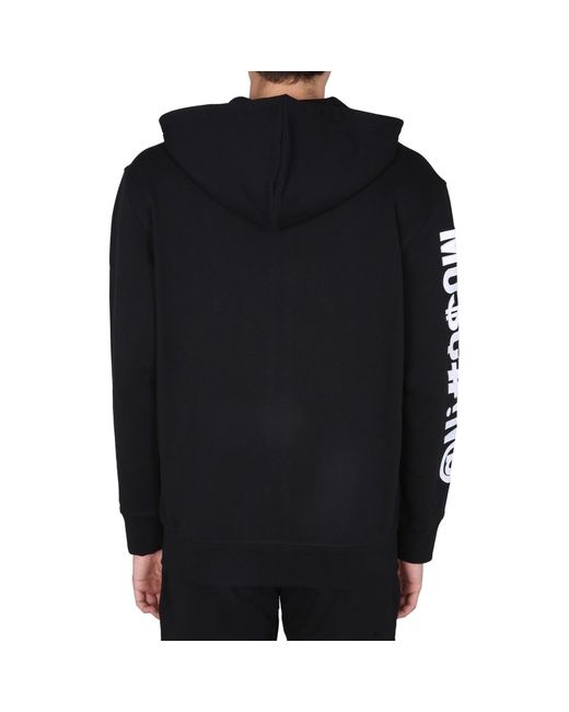 Moschino Couture Black Cotton Zip-up Sweatshirt for men