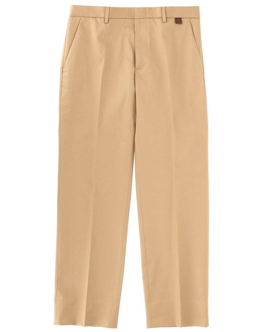 Gucci Natural Cotton Tailored Pants for men