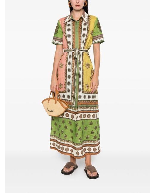 ALÉMAIS Green Contina Shirtdress