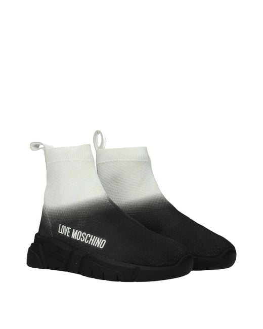 Love Moschino Black Sneakers Donna Tessuto Nero/Bianco Sporco
