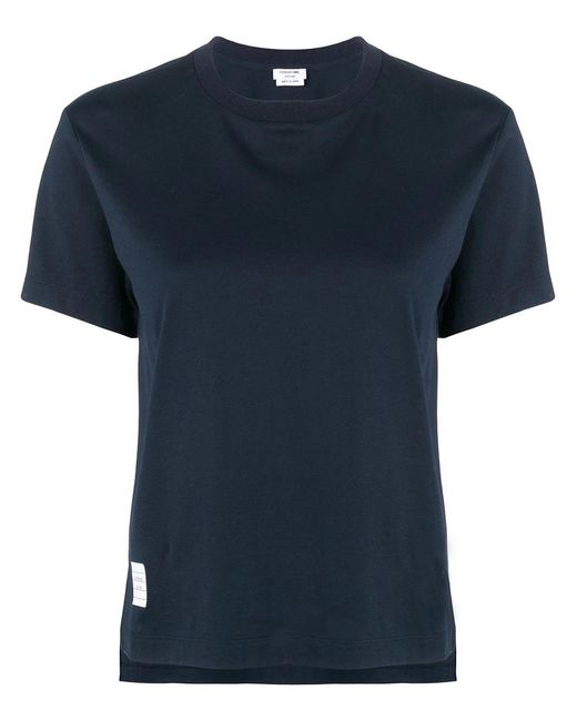 Thom Browne Blue Logo-Patch Short-Sleeve T-Shirt
