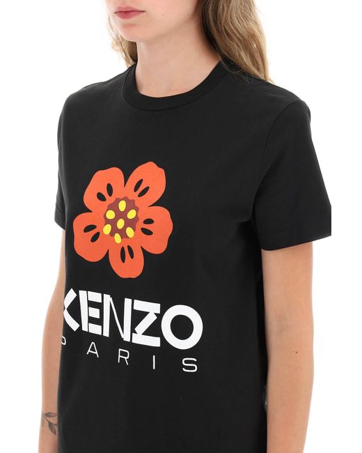 KENZO T -shirt Mit Boke Blumendruck in het Black