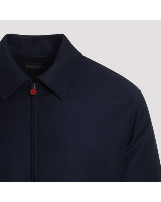 Kiton Blue Premium Wool Bomber Jacket